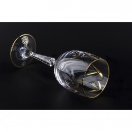 Бокал для красного вина Cristallerie de Montbronn, коллекция Бамбук, отделка золото 213103