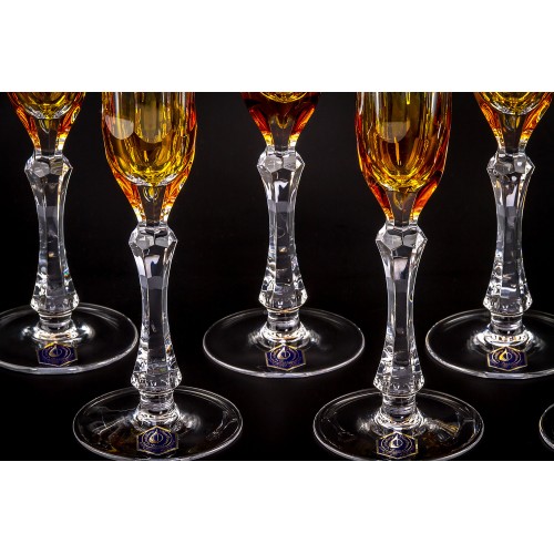 Бокал для шампанского, коллекция Токката, хрусталь, цвет янтарный CRISTALLERIE de MONTBRONN  