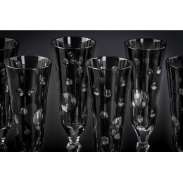 Бокал для шампанского, коллекция Страккато, хрусталь, цвет серый CRISTALLERIE de MONTBRONN  