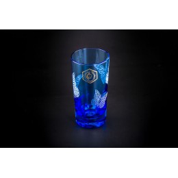 Стопка для водки, коллекция Бабочки, хрусталь, цвет голубой CRISTALLERIE de MONTBRONN 