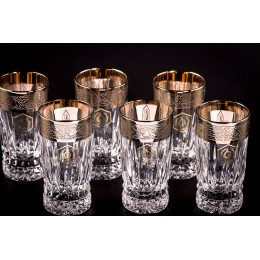 Стопка для водки, коллекция Владимир, хрусталь, отделка платина CRISTALLERIE de MONTBRONN  