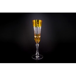 Бокал для шампанского, коллекция Токката, хрусталь, цвет янтарный CRISTALLERIE de MONTBRONN  