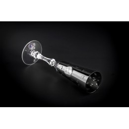 Бокал для шампанского, коллекция Страккато, хрусталь, цвет серый CRISTALLERIE de MONTBRONN  