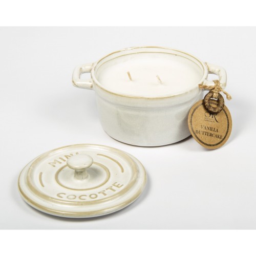 Свеча ароматическая Aishen, Праздничный дом, в белом круглом керамическом кокоте, ванильный пирог, 120 мл., в/г 50 часов