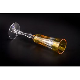 Бокал для шампанского, коллекция Токката, хрусталь, цвет янтарный CRISTALLERIE de MONTBRONN  