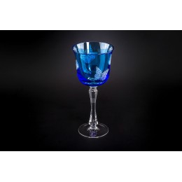 Бокал для воды, коллекция Бабочки, хрусталь, цвет голубой CRISTALLERIE de MONTBRONN  