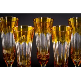 Бокал для шампанского, коллекция Токката, хрусталь, цвет янтарный CRISTALLERIE de MONTBRONN  