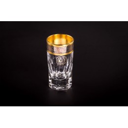 Стопка для водки, коллекция Марго, хрусталь,отделка золото с платиной CRISTALLERIE de MONTBRONN  
