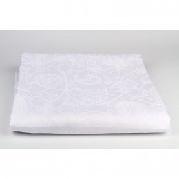 24823 Скатерть круглая GARNIER-THIEBAUD, Аполин, Nanoпропитка, белая, 235 см.