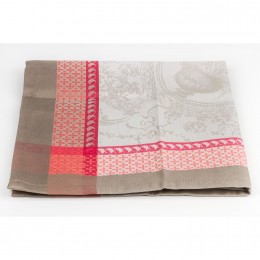 26504 Салфетка GARNIER-THIEBAUD, Фланри, Коралл, 55х55 см, розовый+серый, 100% хлопок, пропитка против влаги Green Sweet