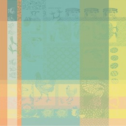 25158 Скатерть, Курочки, Nanoпропитка, зеленая, 115*115 см