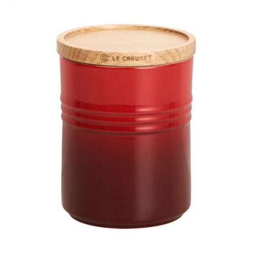 Le Creuset Банка для хранения с деревянной крышкой размера XXL, каменная керамика, цвет: красный 