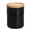 Le Creuset Банка для хранения с деревянной крышкой размера XL, каменная керамика, цвет: сияющий черный