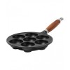 Le Creuset Сковорода для пончиков с деревянной ручкой, чугун, цвет: черный матовый