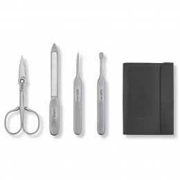 Набор из 4 предметов (ножнички, пилочка, маникюрная лопатка, маник.ножик) KAI сталь