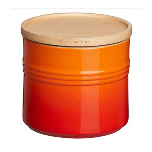 Le Creuset Банка с деревянной крышкой XL, 12 см, 1,4л, оранжевая лава