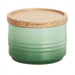 Le Creuset Большая банка для хранения с деревянной крышкой, каменная керамика, цвет: розмарин 